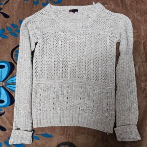 Women's large white beige fisherman sweater